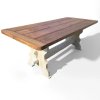 Shabby Chic Style Rustic Reclaimed Pine and Painted Trestle Table - Restoration Saxmundham Suffolk