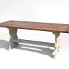 Restoration details for Shabby Chic Style Rustic Reclaimed Pine and Painted Trestle Table - Image 1