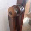 Detail of Elegant Victorian Mahogany Toilet Mirror With Barrel Drawers and Flamed Mahogany Flame Mahogany Veneer - Roberts Restoration Project Image 5