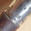Detail of WWI 1917 Silver & Hawthorn Swagger Stick - Dorsetshire Regiment - Birmingham Hallmark - Roberts Restoration Project Image 2