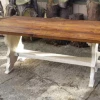 Shabby Chic Style Rustic Reclaimed Pine and Painted Trestle Table