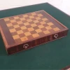 George III Mahogany Fold Over Games Table With Integrated Chess & Backgammon_5